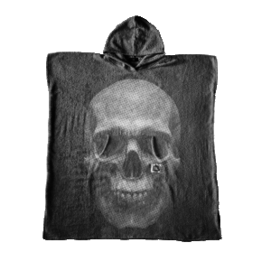 ** ESAURITO|||.  DARK SKULL Towel - Poncho da Surf voor Uomo